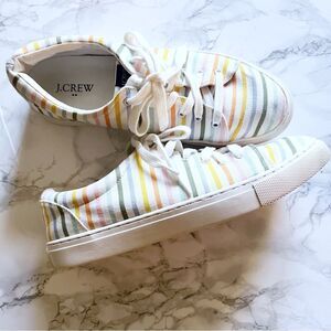 J. Crew stripe canvas sneakers